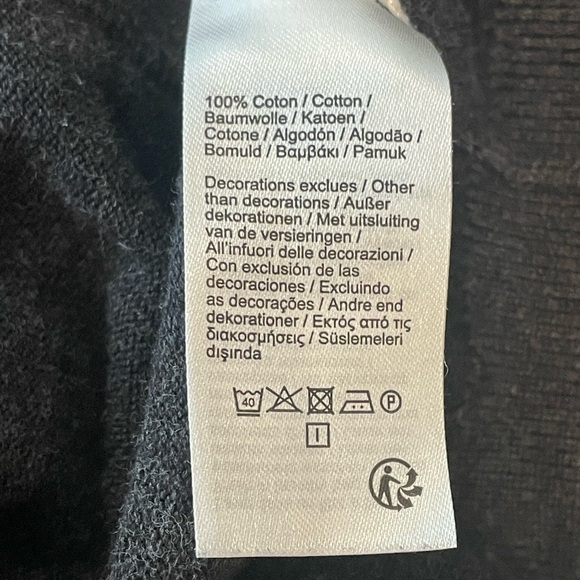 Lacoste Classic Cotton V-Neck Sweater, charcoal grey, szL, EUC - Picture 9 of 10